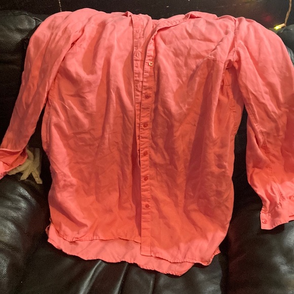 Crown & ivy peach color, women’s button up blouse, size large - Picture 1 of 3